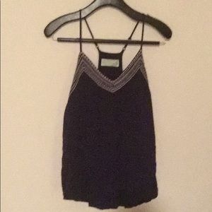 Navy blue and white tank top